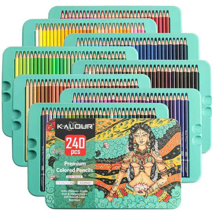 Kalour 240 Colors Color Lead Pencil Set Hand Painted Doodle Color Pencil Painting Pencil