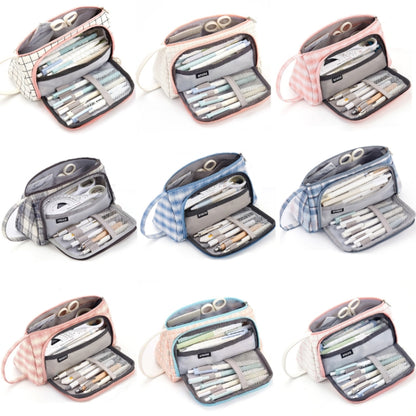 Angoo Large Capacity Pencil Case Cute Canvas Stationery Bag, Black White In The Palm, Daisy