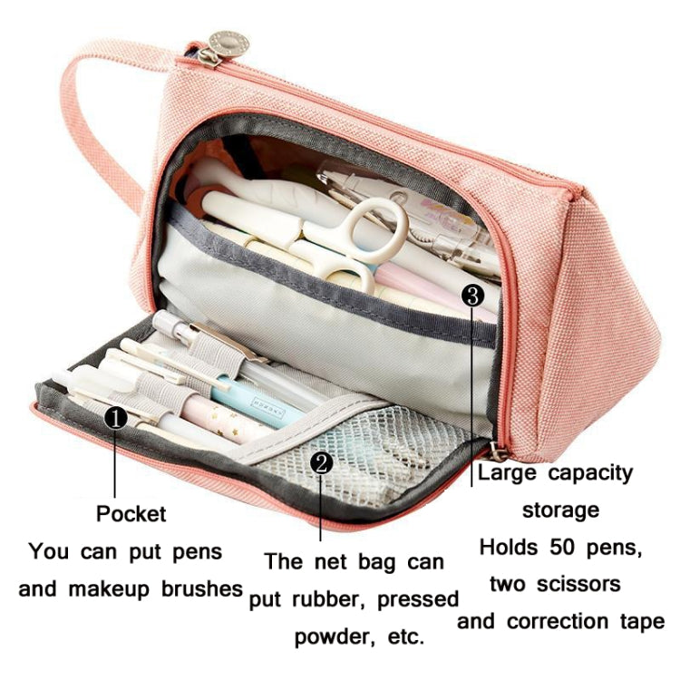 Angoo Large Capacity Pencil Case Cute Canvas Stationery Bag, Black White In The Palm - Shello's Creative Boutique