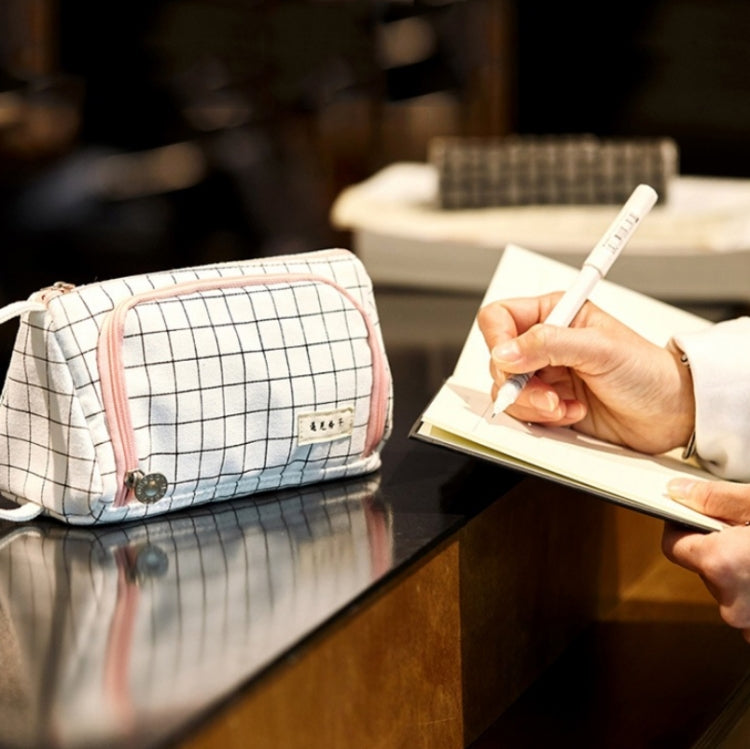 Angoo Large Capacity Pencil Case Cute Canvas Stationery Bag, Black White In The Palm - Shello's Creative Boutique