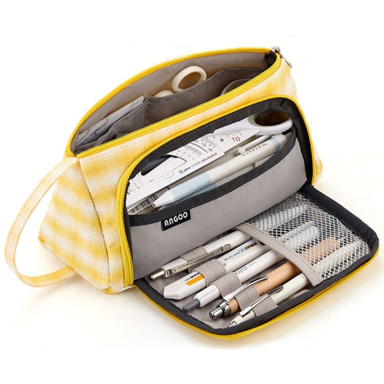 Angoo Large Capacity Pencil Case Cute Canvas Stationery Bag, Black White In The Palm, Daisy