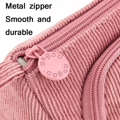 Angoo Student Large-Capacity Stationery Bag Portable Gift Cosmetic Bag, Black Corduroy, Grass Green  Corduroy, Bean Pink Corduroy, FD Snow, FD Light Pink