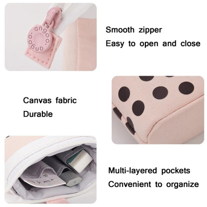 ANGOO Cute Girl Heart Multifunctional Pen Holder Stationery Retractable Storage Bag, Taro Milk Tea, Peach Milk Tea, Blue Silk Velvet Tea, Coffee Milk Tea, Mango Tea, Pink Wave Point, Gray Wave Point, Blue Point, Black Point, Pink (Canvas + PU)         ...