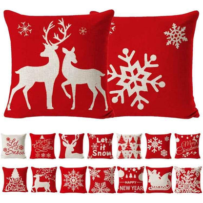 Christmas Linen Red Hug Pillowcase Without Pillow Core - Shello's Creative Boutique