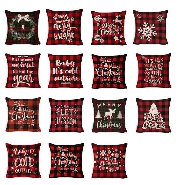 Christmas Decoration Linen Pillowcase Without Pillow Core - Shello's Creative Boutique