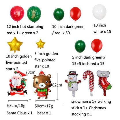 1SD2021006 Christmas Party Decoration Aluminum Film Balloons, Style: - Shello's Creative Boutique
