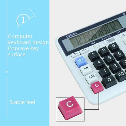 Deli 2135 Computer Keyboard Calculator Big Button Bank Office Finance Accounting Solar Calculator