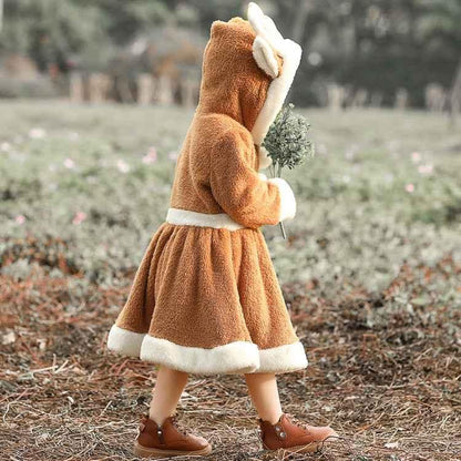 PS4509 Christmas Coral Fleece Animal Costume Christmas Elk Skirt - Shello's Creative Boutique
