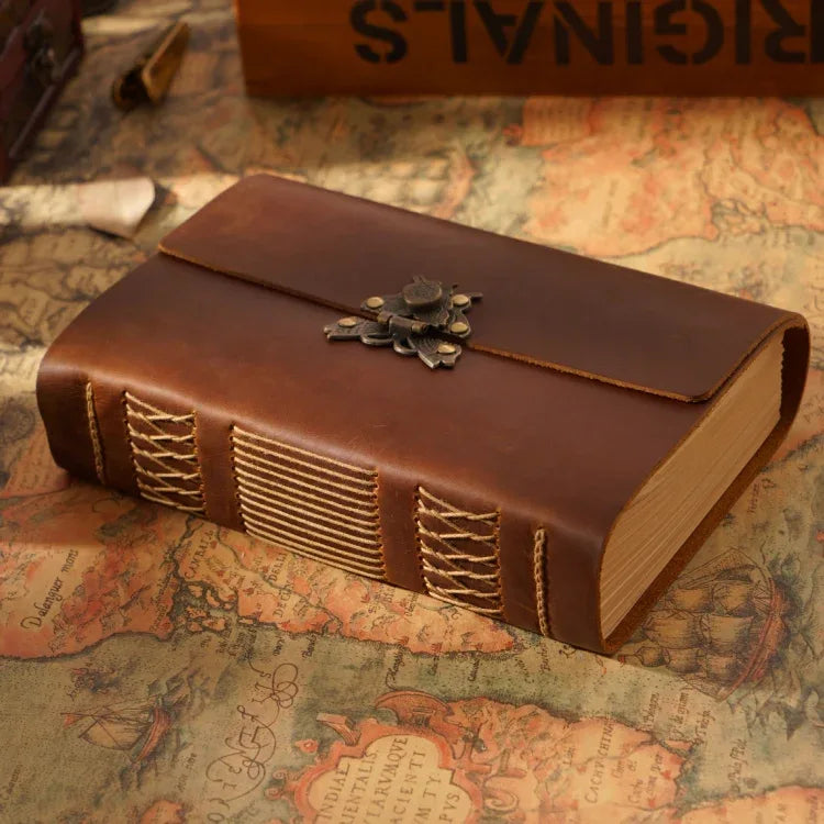 Handmade Sketchbook Cowhide Notebook Retro Notepad Notebook Diary Gift - Shello's Creative Boutique