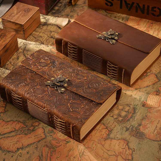 Handmade Sketchbook Cowhide Notebook Retro Notepad Notebook Diary Gift