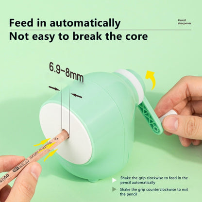 Deli 71169 Student Automatic Pen Pencil Sharpener Manual Pencil Sharpener, Fresh Green, Cute Pink, Sky Blue