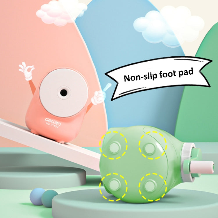 Deli 71169 Student Automatic Pen Pencil Sharpener Manual Pencil Sharpener, Fresh Green, Cute Pink, Sky Blue