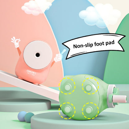 Deli 71169 Student Automatic Pen Pencil Sharpener Manual Pencil Sharpener, Fresh Green, Cute Pink, Sky Blue