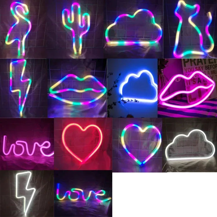 Neon LED Modeling Lamp Decoration Night Light, Power Supply: - Shello's Creative Boutique