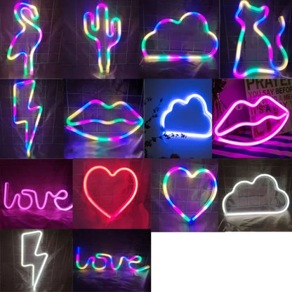Neon LED Modeling Lamp Decoration Night Light, Power Supply: - Shello's Creative Boutique