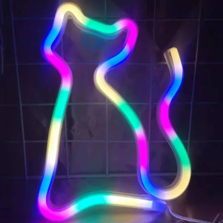 Neon LED Modeling Lamp Decoration Night Light, Power Supply: - Shello's Creative Boutique