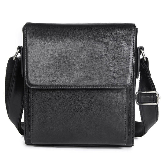 Vintage Crazy Horse Leather Men Shoulder Bag Messenger Bag, Dark Brown, Black, Brown
