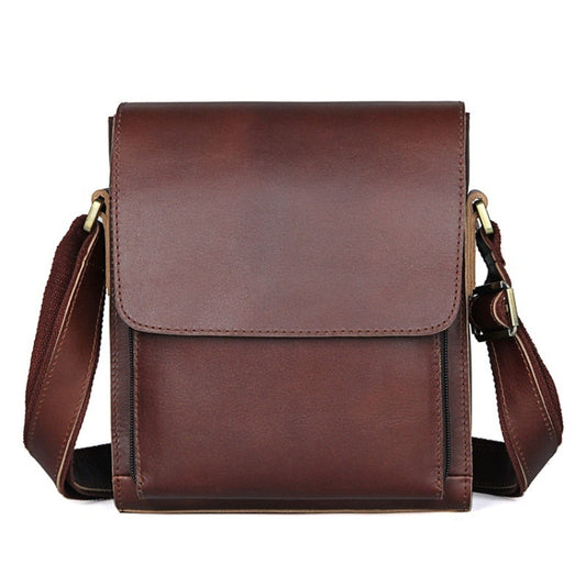 Vintage Crazy Horse Leather Men Shoulder Bag Messenger Bag, Black, Brown, Dark Brown - Shello's Creative Boutique