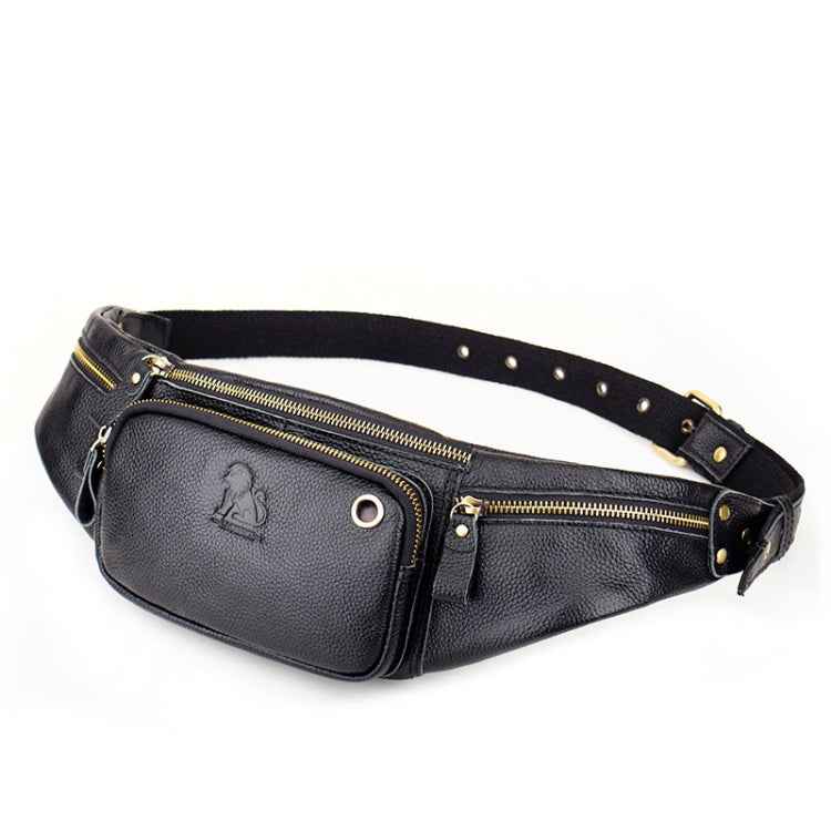 LAOSHIZI Vintage Leather Waist Bag Shoulder Crossbody Bag Shoulder Chest Bag For Men