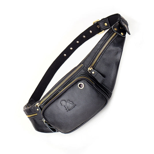 LAOSHIZI Vintage Leather Waist Bag Shoulder Crossbody Bag Shoulder Chest Bag For Men, Black, Brown - Shello's Creative Boutique