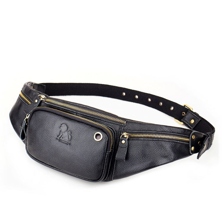 LAOSHIZI Vintage Leather Waist Bag Shoulder Crossbody Bag Shoulder Chest Bag For Men, Black, Brown - Shello's Creative Boutique