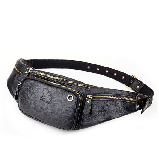 LAOSHIZI Vintage Leather Waist Bag Shoulder Crossbody Bag Shoulder Chest Bag For Men, Black, Brown - Shello's Creative Boutique