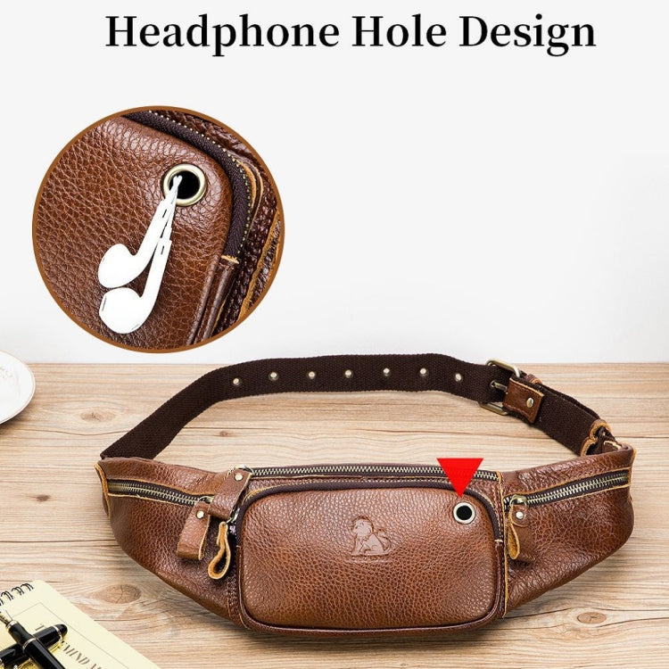 LAOSHIZI Vintage Leather Waist Bag Shoulder Crossbody Bag Shoulder Chest Bag For Men, Black, Brown - Shello's Creative Boutique