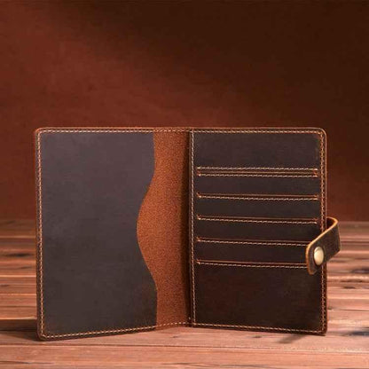 Leather Passport Holder Vintage Card Holder - Shello's Creative Boutique