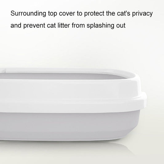 Semi-enclosed Cat Litter Box Cat Toilet With Cat Litter Shovel, S SUNSKY
