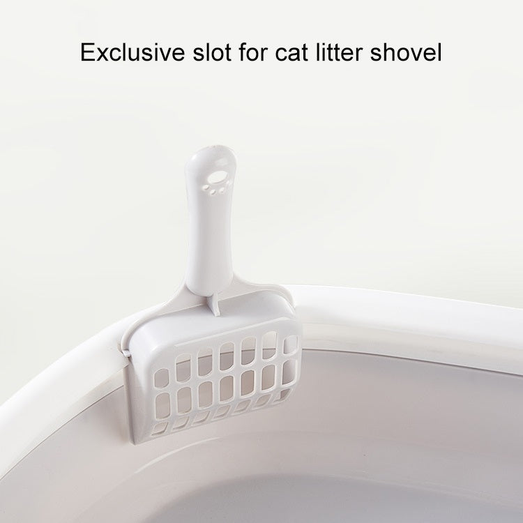 Semi-enclosed Cat Litter Box Cat Toilet With Cat Litter Shovel, S SUNSKY