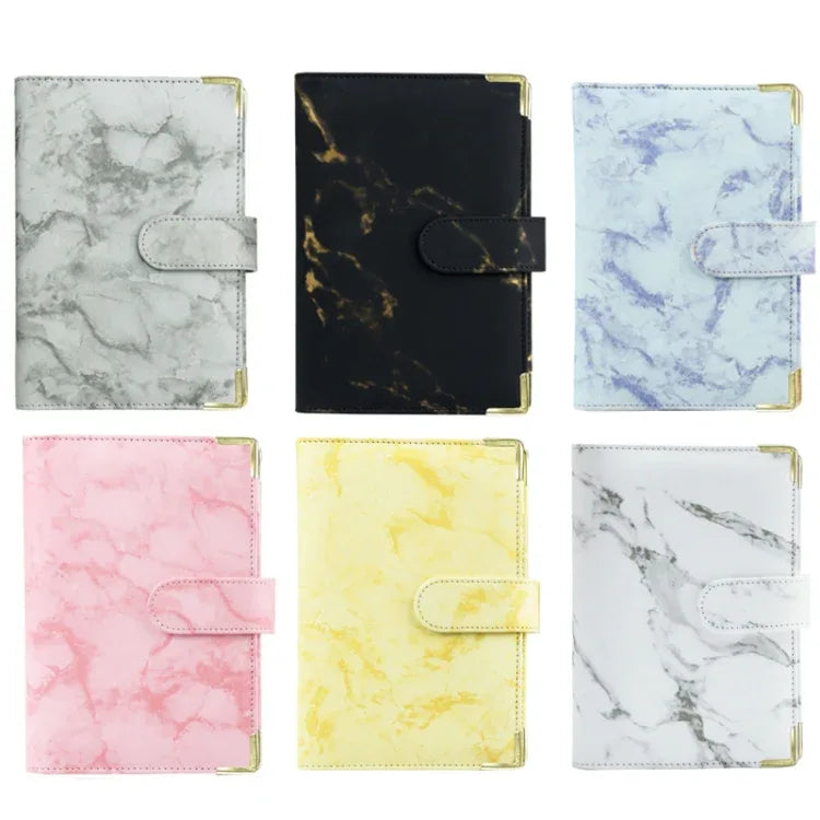 A6 Budget Binder - Marbled PU Leather Planner with Accessories - Shello's Creative Boutique