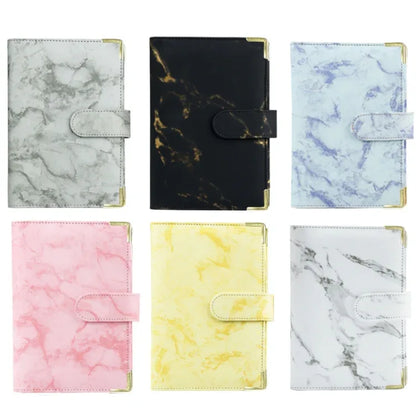 A6 Budget Binder - Marbled PU Leather Planner with Accessories - Shello's Creative Boutique