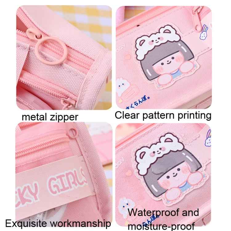 Cartoon Pencil Bag Large-capacity Primary School Stationery Bag With Handle