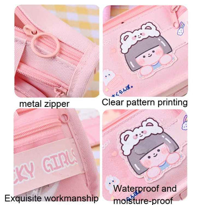 Cartoon Pencil Bag Large-capacity Primary School Stationery Bag With Handle