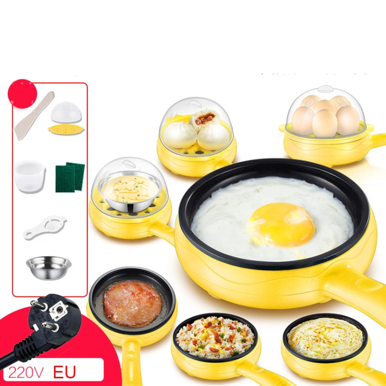 350W Electric Egg Omelette Cooker Frying Pan Steamer Cooker,EU Plug,Style:, Single Layer Set Yellow, Double Layer Set Yellow, Pan+Wood Shovel Yellow, Single Layer Set Pink, Double Layer Set Pink, Pan+Wood Shovel Pink - Shello's Creative Boutique
