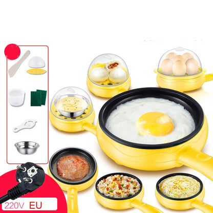 350W Electric Egg Omelette Cooker Frying Pan Steamer Cooker,EU Plug,Style:, Single Layer Set Yellow, Double Layer Set Yellow, Pan+Wood Shovel Yellow, Single Layer Set Pink, Double Layer Set Pink, Pan+Wood Shovel Pink - Shello's Creative Boutique