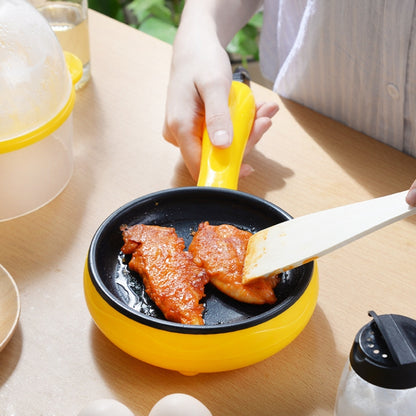 350W Electric Egg Omelette Cooker Frying Pan Steamer Cooker,EU Plug,Style:, Single Layer Set Yellow, Double Layer Set Yellow, Pan+Wood Shovel Yellow, Single Layer Set Pink, Double Layer Set Pink, Pan+Wood Shovel Pink - Shello's Creative Boutique