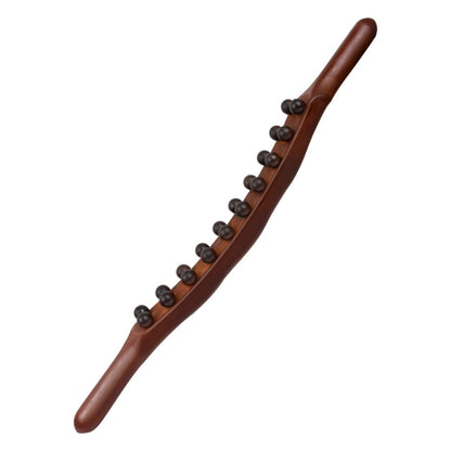 Carbonized Double Row 20-bead Massage Rolling Stick Meridian Dredging Stick, 58cm 20 Beads - Shello's Creative Boutique