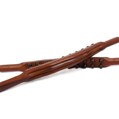 Carbonized Double Row 20-bead Massage Rolling Stick Meridian Dredging Stick, 58cm 20 Beads - Shello's Creative Boutique