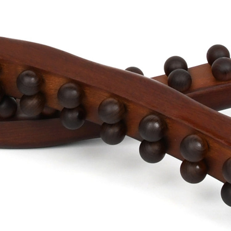 Carbonized Double Row 20-bead Massage Rolling Stick Meridian Dredging Stick, 58cm 20 Beads - Shello's Creative Boutique