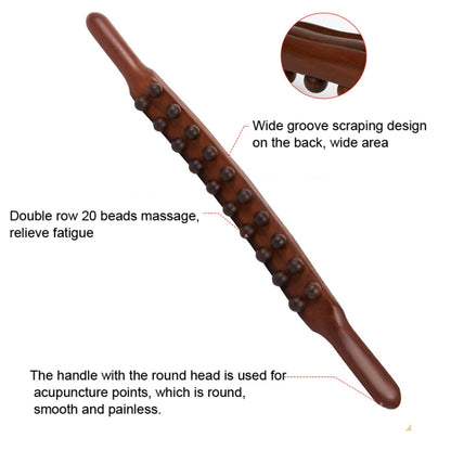 Carbonized Double Row 20-bead Massage Rolling Stick Meridian Dredging Stick, 58cm 20 Beads - Shello's Creative Boutique