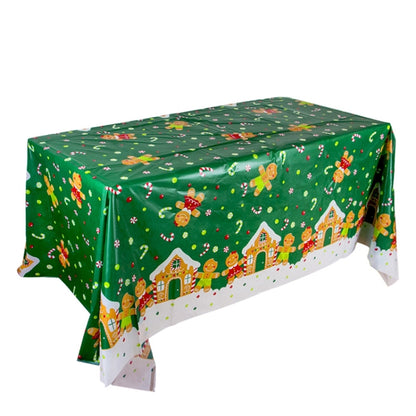 Christmas Halloween Party Event Decoration Tablecloth, Orange Pumpkin, Black Pumpkin, Black Ghost, Gray Bat, Green Pumpkin, Purple Spider, Red Snowman, Geometry, Blue Snowman, Green Biscuits - Shello's Creative Boutique