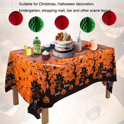 Christmas Halloween Party Event Decoration Tablecloth, Orange Pumpkin, Black Pumpkin, Black Ghost, Gray Bat, Green Pumpkin, Purple Spider, Red Snowman, Geometry, Blue Snowman, Green Biscuits - Shello's Creative Boutique