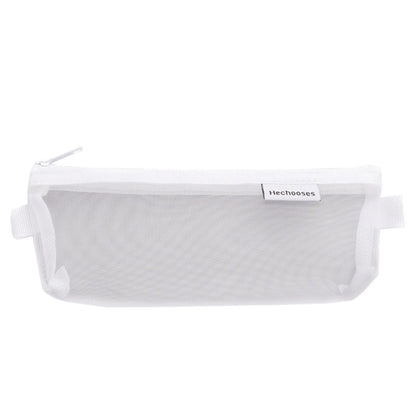 Hechooses D033 Transparent Mesh Exam Portable Pen Bag, Style:, Square (Black), Square (White), Square (Gray), Square (Pink), Square (Green), Triangle (Black), Triangle (White), Triangle (Gray), Triangle (Pink), Triangle (Blue), Triangle (Green)