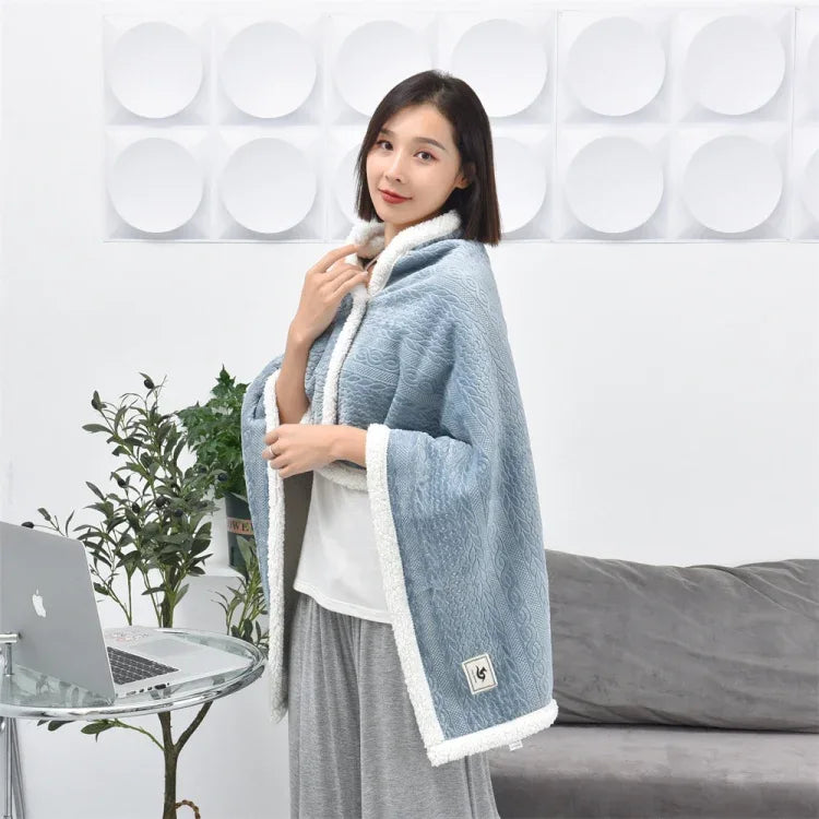 Flannel Thickened Embossed Shawl Blanket Office Air Conditioning Blanket - Shello's Creative Boutique