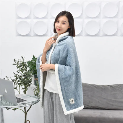 Flannel Thickened Embossed Shawl Blanket Office Air Conditioning Blanket - Shello's Creative Boutique