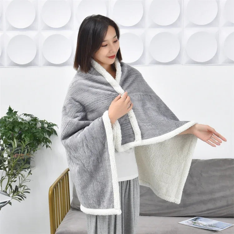 Flannel Thickened Embossed Shawl Blanket Office Air Conditioning Blanket - Shello's Creative Boutique