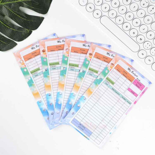 A6 6 Hole Budget Book Loose-leaf Replacement Core Handbook Insert,Spec: