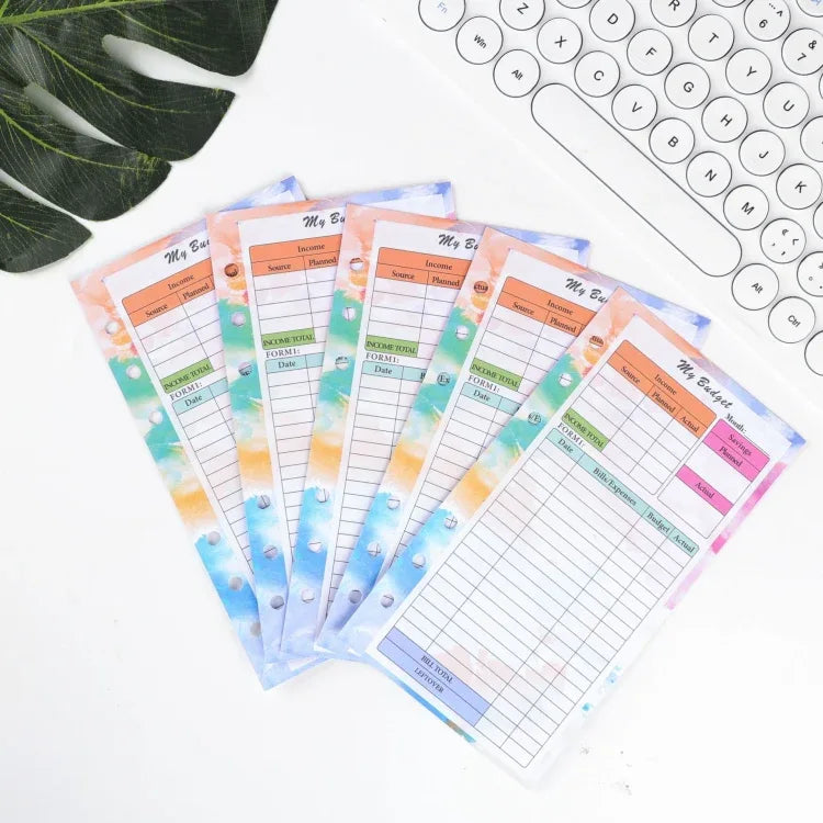A6 6 Hole Budget Book Loose-leaf Replacement Core Handbook Insert,Spec: - Shello's Creative Boutique