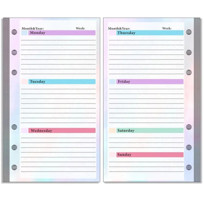 A6 6 Hole Budget Book Loose-leaf Replacement Core Handbook Insert,Spec: - Shello's Creative Boutique